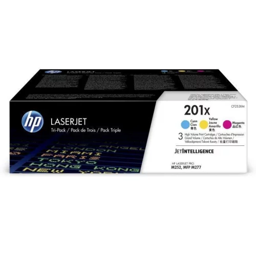 Картридж HP 201X, голубой, пурпурный, желтый / 3 x 2300 страниц (CF253XM) (CF253XM) Тонер-картридж набор из 3 шт/ HP 201X 3-pack High Yield Cyan/Magenta/Yellow Original LaserJet Toner Cartridges (CF253XM)
