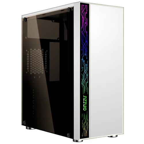 Ginzzu A390 White Window RGB подсветка 1*USB 3.0, 2*USB 2.0, AU