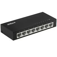 Коммутатор Dahua 8-port 10/ 100M RJ45 Non-PoE Switch, Metal case (DH-PFS3008-8ET)