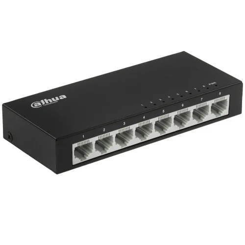 Коммутатор Dahua 8-port 10/ 100M RJ45 Non-PoE Switch, Metal case (DH-PFS3008-8ET)