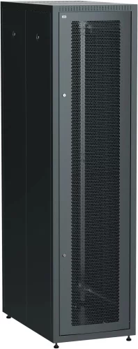 Шкаф серверный ITK (LE05-42U61-PM) напольный 42U 600x1000мм пер.дв.перфор. металл 2 бок.пан. 700кг черный 900мм 120град. 2000мм IP00 сталь