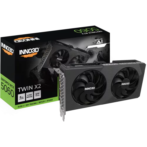Видеокарта INNO3D RTX 5060 Twin X2/ / RTX5060, HDMI, DP*3, 8G,D7 (N50602-08D7-195071N)