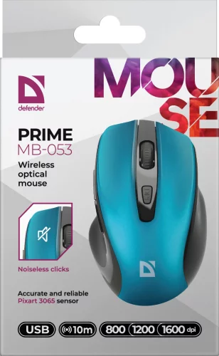 Мышь Defender беспроводная оптическая Prime MB-053 бирюзовый (52054) фото 7