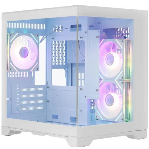 1STPLAYER MEGAVIEW MV5-TP ARGB White / mATX / 3x120mm ARGB fans / MV5-TP-WH-2FC7R-W-1FC7-W
