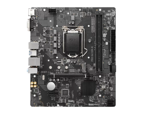Материнская плата MSI PRO H410M-B {mATX, H510, LGA1200,2xDDR4,1xPCI-Ex16,1xPCI-Ex1,1xM.2,4xSATA3,4xUSB3.2 Gen1,6xUSB2.0,HD Audio}