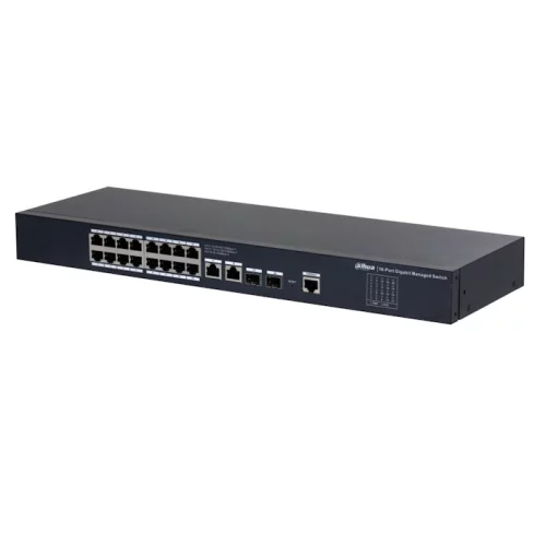 *Коммутатор Dahua DH-SG4020, 20-портовый управляемый коммутатор, уровень L2, 18xRJ45 1Gb, 2xRJ45 1Gb uplink, коммутация 56 Гбит/ с, MAC-таблица 8K, металл фото 2