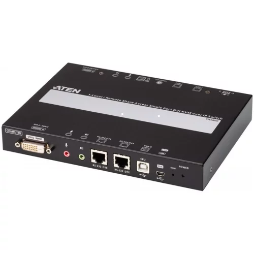 Удлинитель, KVM+DVI, управление по IP, Rackmount/ Desktop, 10/ 100 Base-T, с KVM-шнурами PS2 1х1.2м.;USB 1x1.2м., TCP/ IP, (Virtual Media;WIN98SE/ ME/ 2000/ XP/ FREE-BSD/ LINUX 7.0 или выше;1600x1200 60Hz;)/ (CN9600)
