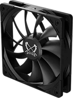 Кулер для корпуса/ Case Cooler Scythe Kaze Flex II 120 (120x120x26mm, 4-pin PWM, 90.28CFM, 36.2dBA, 2000RPM, Black) (KFS1225FD20-P)