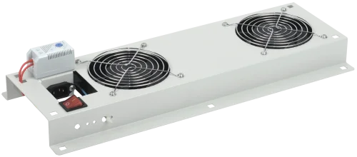 ITK Вентиляторная панель с выключателем и термостатом 2 модуля серая (FM35-22M)