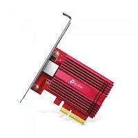 TP-Link TX401, 10 гигабитный сетевой адаптер PCI Express, PCIe 3.0 4, в комплекте кабель Ethernet CAT6A, поддержка стандартов 100 Мбит/ с, 1 Гбит/ с, 2,5 Гбит/ с, 5 Гбит/ с и 10 Гбит/ с