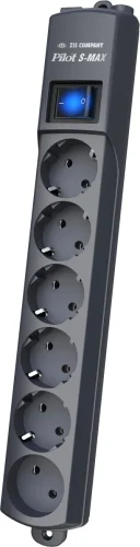 Сетевой фильтр Pilot S-MAX 7м (6 розеток) серый (коробка) (108) (108#!!!)