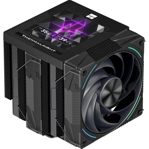Кулер для процессора/ CPU Cooler Thermalright Phantom Spirit 120 Vision EVO (4-pin PWM, LED, 160mm, Ni/ CU, 7x6mm, ARGB, 2x120mm, 92CFM, 36dBA, 2150RPM, S: 1851, 1700, 1200, 115X, AM5, AM4, black) (PS120-V-EVO)
