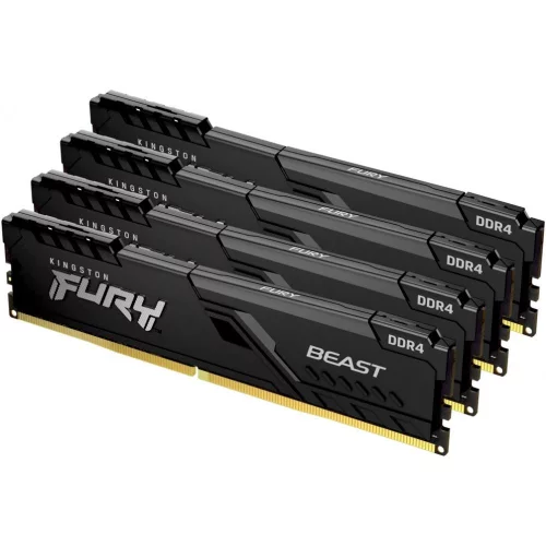 Память оперативная/ Kingston 128GB 3600MT/s DDR4 CL18 DIMM (Kit of 4) FURY Beast Black (KF436C18BBK4/128)