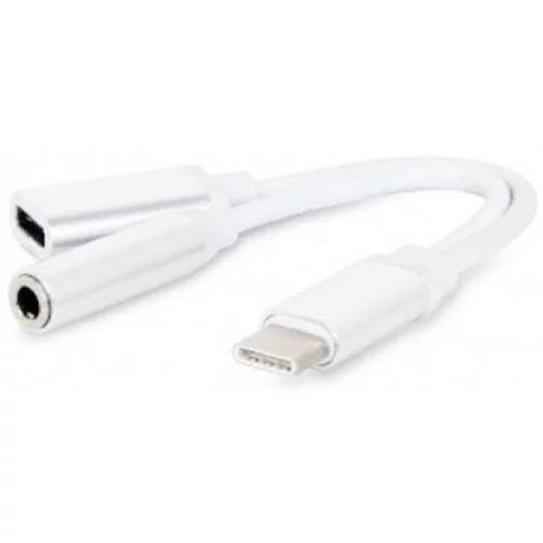 Cablexpert Переходник USB, USB Type-C/ Jack3.5 F+ Type-C F, блистер (CCA-UC3.5F-02-W)