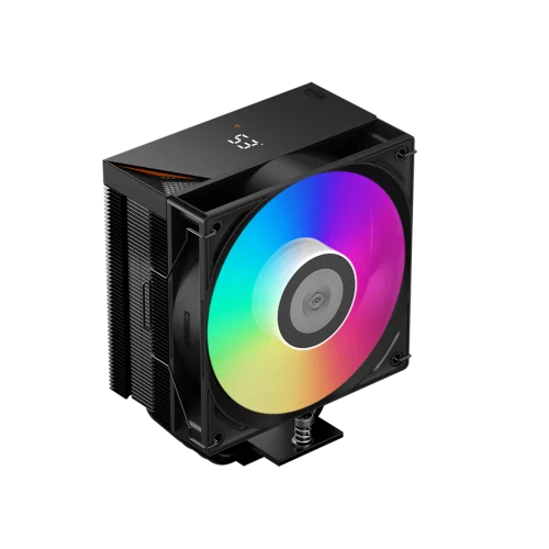 Кулер для процессора/ CPU Cooler PCCooler RT400 Digital ARGB BK (230W, 4-pin PWM, ARGB, LED temp., 152mm, Al/Cu, 4x6mm, 1x120mm, 73.32CFM, 34.9dBA, 2200RPM, S: 1851/1700/1200/115X, AM5/AM4, black)