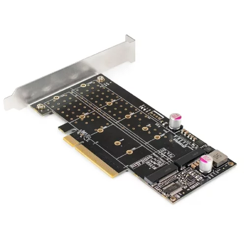 Exegate EX298298RUS Переходник ExeGate EXE-597E2 (2 x M.2 M key -] PCI-E x8 v3.0, для установки двух SSD M.2 2230/2242/2260/2280/22110 M key NGFF в слот PCI-E, материнская плата должна быть c функцией фото 2