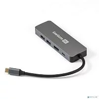 Exegate EX293982RUS Док-станция ExeGate DUB-21C/PD/HL (кабель-адаптер USB Type-C --] 2xUSB3.0 + PD 100W + HDMI 4K@60Hz + Lan RJ45 10/100/1000Mb, Plug&Play, серая)