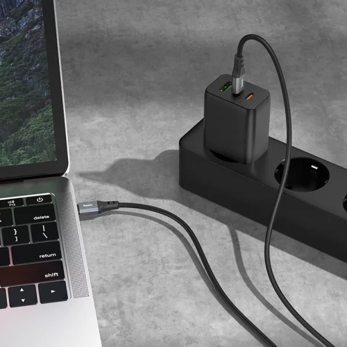 Кабель Hoco Spear X86 TYPE-C TO TYPE-C USB Type-C (m)-USB Type-C (m) 1м черный коробка фото 3