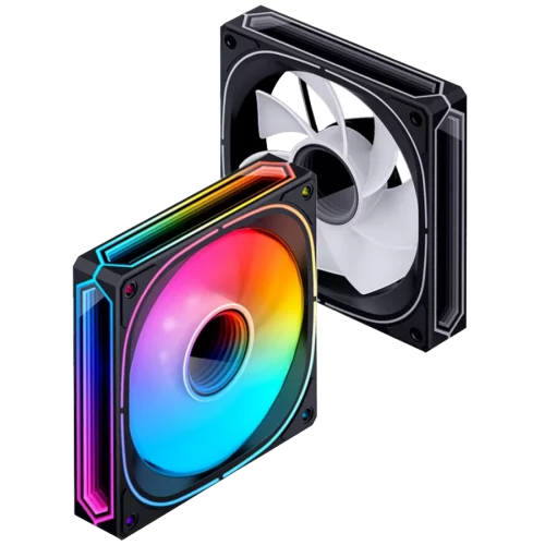 Кулер для корпуса/ Case Cooler JONSBO FR-505BR Reverse (120x120x25mm, 4-pin PWM, ARGB, 47.2CFM, 30.0dBA, 1800RPM, Black)