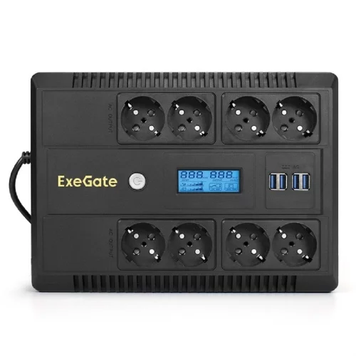 Exegate EX293858RUS ИБП ExeGate NEO Smart LHB-1000.LCD.AVR.8SH.CH.USB фото 2