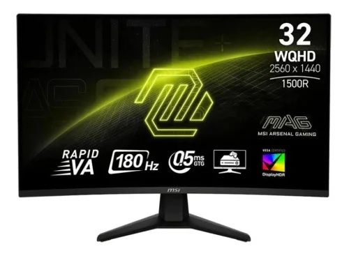 Монитор 31.5 MSI MAG 32CQ6F Black (Rapid VA, 2560x1440, HDMI+HDMI+DP, 0.5 ms, 178°/ 178°, 400 cd/ m, 3500:1, 180Hz, Curved 1500R) (9S6-3DC91M-027)