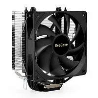 Exegate EX295004RUS Кулер ExeGate Dark Magic EE400XL-PWM (Al+Cu, черное покрытие, 4 тепл.трубки, LGA775/ 1150/ 1151/ 1155/ 1156/ 1200/ 1700/ AM2/ AM2+/ AM3/ AM3+/ AM4/ AM5/ FM1/ FM2/ 754/ 939/ 940, TDP 140W, Fan 120mm
