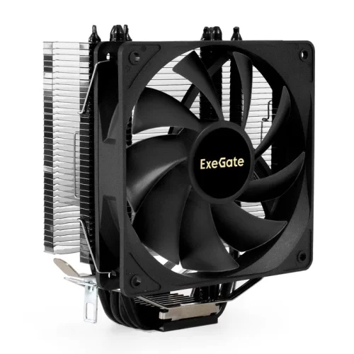 Exegate EX295004RUS Кулер ExeGate Dark Magic EE400XL-PWM (Al+Cu, черное покрытие, 4 тепл.трубки, LGA775/ 1150/ 1151/ 1155/ 1156/ 1200/ 1700/ AM2/ AM2+/ AM3/ AM3+/ AM4/ AM5/ FM1/ FM2/ 754/ 939/ 940, TDP 140W, Fan 120mm