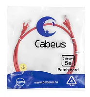 Cabeus PC-UTP-RJ45-Cat.5e-1m-RD-LSZH Патч-корд U/ UTP, категория 5е, 2xRJ45/ 8p8c, неэкранированный, красный, LSZH, 1м