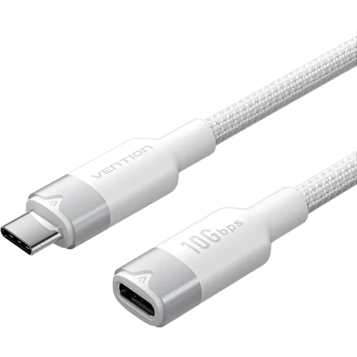Кабель-удлинитель Vention USB 3.2 Gen2 CM/ CF - 1м. Белый 5А PD100W (TRFWF)