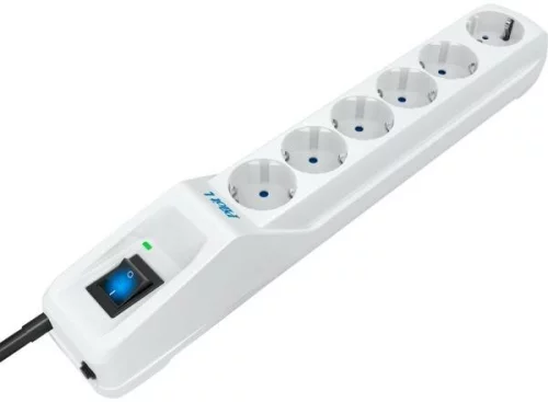 Сетевой фильтр Pilot L GP 6 розеток (5 евро + 1GP) 5 м/ Surge protector Pilot L GP 6 sockets (5 Euro + 1GP) 5 m white (PILOT L-6 GP 5M) фото 3