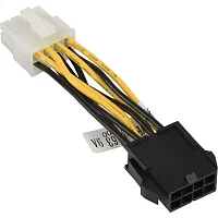 Кабель/ PCIe 8 pin male(black) to CPU 8 pin female(white) power adapter, 5cm, 18AWG (CBL-PWEX-0663)