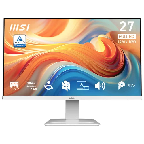 Монитор MSI PRO MP273W E14 27 16:9 FHD(1920x1080)IPS Flat,4ms(GTG),1500:1,100M:1,250nit,178/ 178,1xHDMI, 1xDP, 1xVGA,Tilt,VESA,144Hz,1y w-ty (9S6-3PB4CH-265)