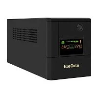 Exegate EX299950RUS ИБП ExeGate SpecialPro Smart LLB-1000.LCD.AVR.4SH (1000VA/700W, LCD, AVR, 4*EU/Тип F(Schuko), батарея 12V 7.2Ah - 2 шт., металлический корпус, Black)