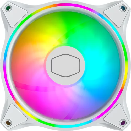 Кулера для корпуса 1 Ватт/ Cooler Master MASTERFAN MF120 HALO WHITE EDITION, 120mm, 4-Pin (PWM), ARGB