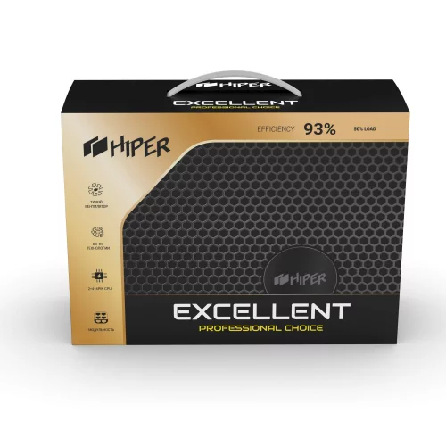 блок питания для ПК 1000 Ватт/ PSU HIPER HPG-1000FM (1000W 80+Gold, 14cm Fan, 220V input, Efficiency 90%, Modular, Black) BOX фото 3