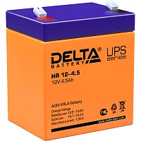 Батарея DELTA серия HR, HR 12-4,5, напряжение 12В, емкость 4.5Ач (разряд 20 часов), макс. ток разряда (5 сек.) 67.5А, макс. ток заряда 1.35А, свинцово-кис (HR 12-4.5)