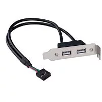 Cablexpert Планка на заднюю панель низкопрофильная, 1 порт COM/RS-232/DB9-M (CCUSBRECEPTACLE-LP)