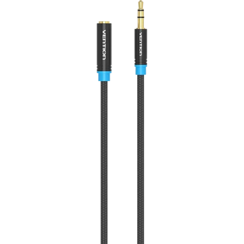 Кабель-удлинитель Vention аудио Jack 3,5 mm M/ Jack 3,5 mm F - 0,5 м Тканевая оплетка (VAB-B06-B050-M)