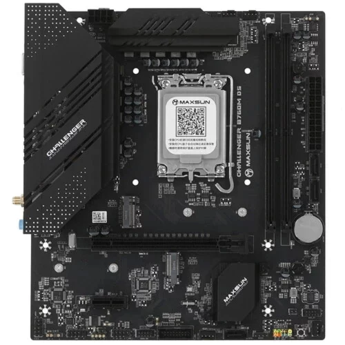 MAXSUN MS-Challenger B760M D5 WIFI V1/V2 (Socket 1700, mATX, 2*DDR5, VGA/HDMI, 3*SATA3, 2*M.2, 1*PCIEx16/1*PCIEx1, 2*USB2.0, 4*USB 3.2, LAN 1*1G, Bluetooth, Wi-Fi 802.11ax, RTL) фото 2