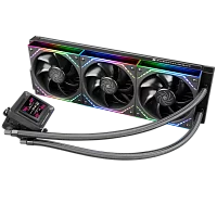 Водяное охлаждение для процессора/ Water Cooling System Thermalright Frozen Warframe SE 360 ARGB V2 (360mm, LED temp., Black, ARGB/ Fans: 3x120mm, 68.9CFM, 28.2dBA, 2000RPM/ Pump height 59mm, Rad thic (F-WFRAME-SE-360-ARGB-BL-V2)