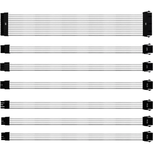 удлинитель кабеля блока питания/ Cooler Master UNIVERSAL PSU EXTENSION CABLE KIT WITH PVC SLEEVING - White & Black