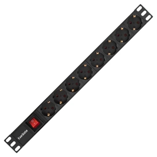 Exegate EX280841RUS Блок розеток ExeGate ServerPro PDU-19H802 Al-8S-EU1.8-SW, 19,1U,алюм, 8Schuko, евровилка, 1.8м фото 3