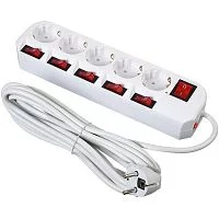 Сетевой фильтр Buro 500SH-5-SW-W 5м (5 розеток) белый (коробка)