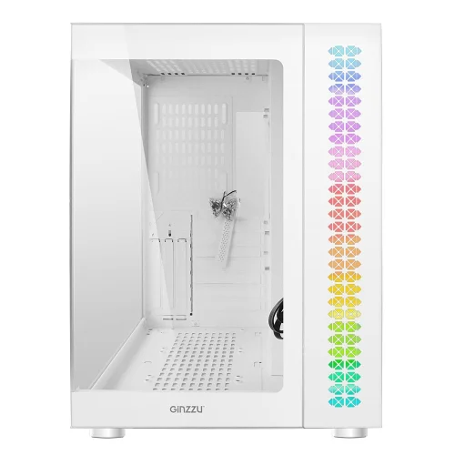 Ginzzu V580 RGB подсветка, закаленное стекло 1*USB 3.0,1*USB 2.0, AU Белый ATX (V580#NTL) фото 2