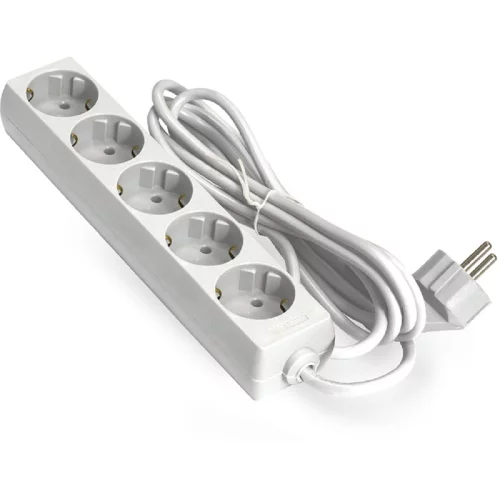 Exegate EX285827RUS Удлинитель ExeGate ECE-5-5W (5 евророзетки с заземлением, 5м, белый)
