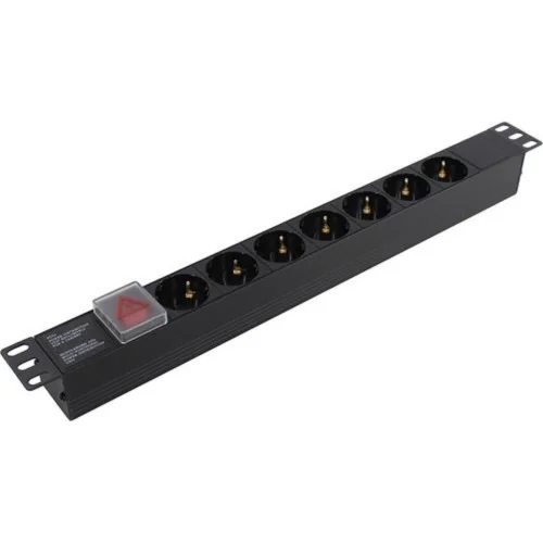 Exegate EX280838RUS Блок розеток ExeGate ServerPro PDU-19H703 Al-7S-C20-SW, 19,1U,алюм, 7 Schuko, С20