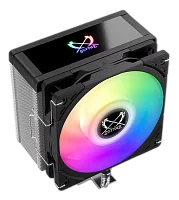 Кулер для процессора/ CPU Cooler Scythe Kotetsu Mark 4 ARGB (150W, 4-pin PWM, 155mm, Al/ Cu, 4x6mm, ARGB, 1x120mm, 60.29CFM, 26.88dBA, 2000RPM, S: 1851/ 1700/ 1200/ 115X, AM5/ AM4, silver, black) (SCKTT-4000AR)