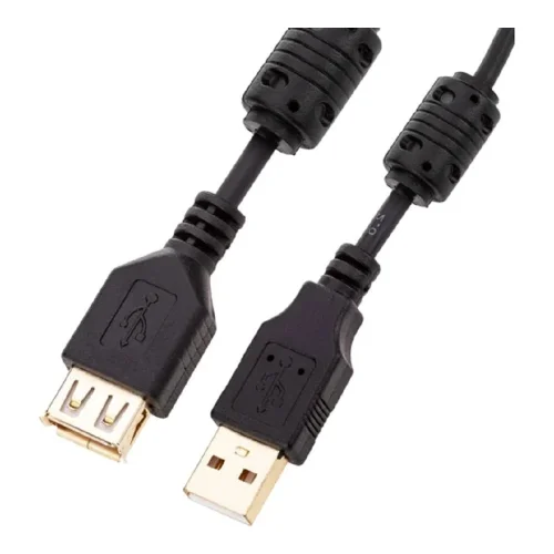 5bites UC5011-050A Проф. Кабель USB2.0, AM/ AF, зол.разъемы, ферр.кольца, 5м., черный