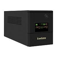 Exegate EX299949RUS ИБП ExeGate SpecialPro Smart LLB-1000.LCD.AVR.4SH.USB (1000VA/700W, LCD, AVR, 4*EU/Тип F(Schuko),USB, батарея 12V 7.2Ah - 2 шт., металлический корпус, Black)