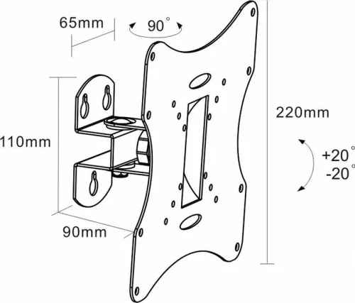 Кронштейн для ТВ ARM MEDIA LCD-201 black (max VESA 200x200 мм., настенный, наклонно-поворотный, max 30 кг) (10006) фото 2